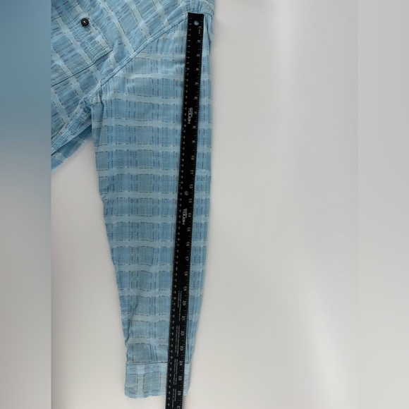 Carbon 2 Cobalt  Men’s Blue Sea‎ Change Chambray Patchwork Madras Gauze size M - Picture 13 of 14